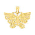 Load image into Gallery viewer, 10k/14k Solid Gold Butterfly Pendant - Diamond Cut Animal Charm