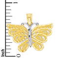 Load image into Gallery viewer, 10k/14k Solid Gold Butterfly Pendant - Diamond Cut Animal Charm