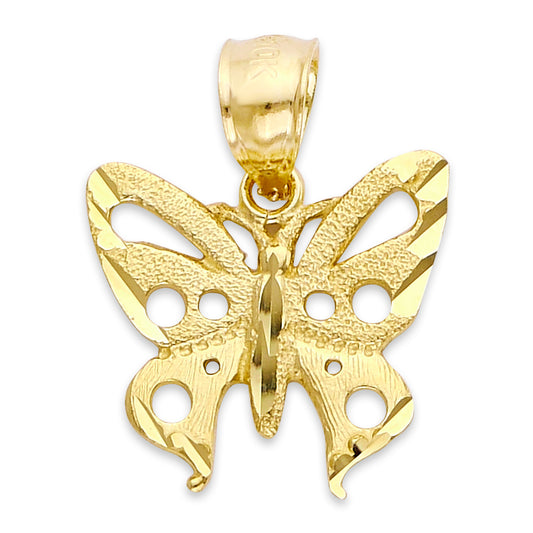Solid Gold Butterfly Pendant - 10k or 14k