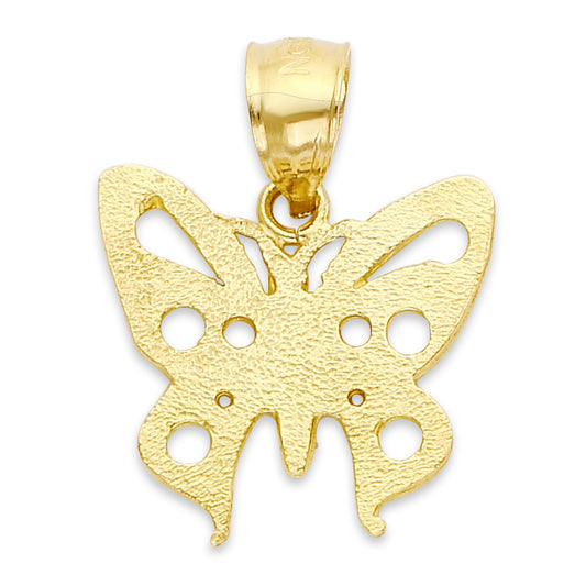 Solid Gold Butterfly Pendant - 10k or 14k