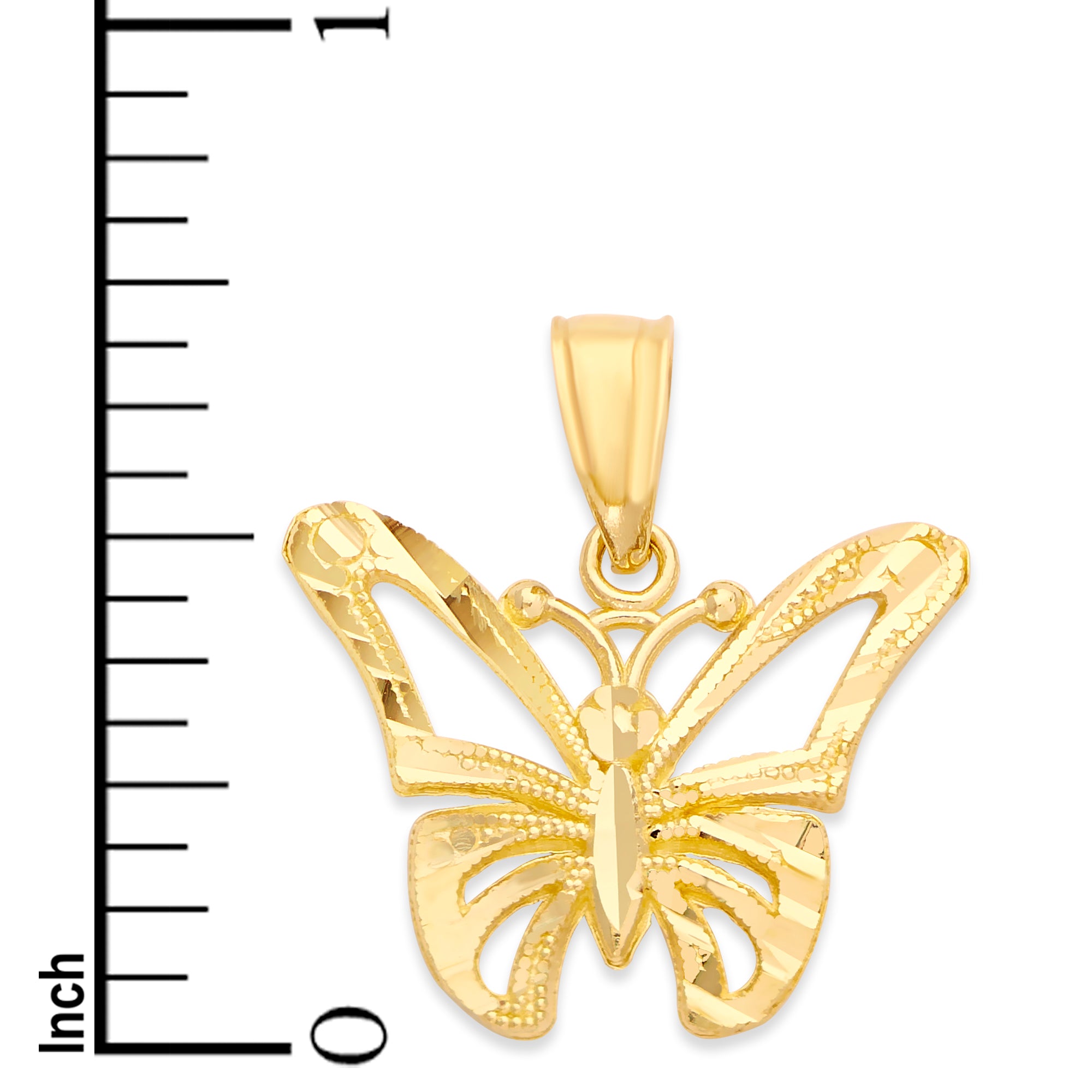 Solid Gold Butterfly Pendant - 10k or 14k