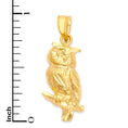 Load image into Gallery viewer, Solid Gold Owl Pendant - 10k or 14k