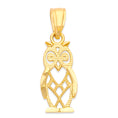 Load image into Gallery viewer, Solid Gold Owl Pendant - 10k or 14k