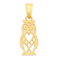 Load image into Gallery viewer, Solid Gold Owl Pendant - 10k or 14k