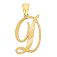 Load image into Gallery viewer, 10k/14k Solid Gold Cursive Initial Pendant - Personalized Jewelry Gifts