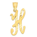 Load image into Gallery viewer, 10k/14k Solid Gold Cursive Initial Pendant - Personalized Jewelry Gifts
