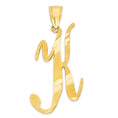 Load image into Gallery viewer, 10k/14k Solid Gold Cursive Initial Pendant - Personalized Jewelry Gifts