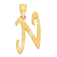Load image into Gallery viewer, 10k/14k Solid Gold Cursive Initial Pendant - Personalized Jewelry Gifts
