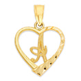 Load image into Gallery viewer, Solid Gold Heart Initial Pendant - 10k or 14k