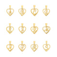 Load image into Gallery viewer, Solid Gold Heart Initial Pendant - 10k or 14k