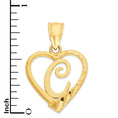 Load image into Gallery viewer, Solid Gold Heart Initial Pendant - 10k or 14k