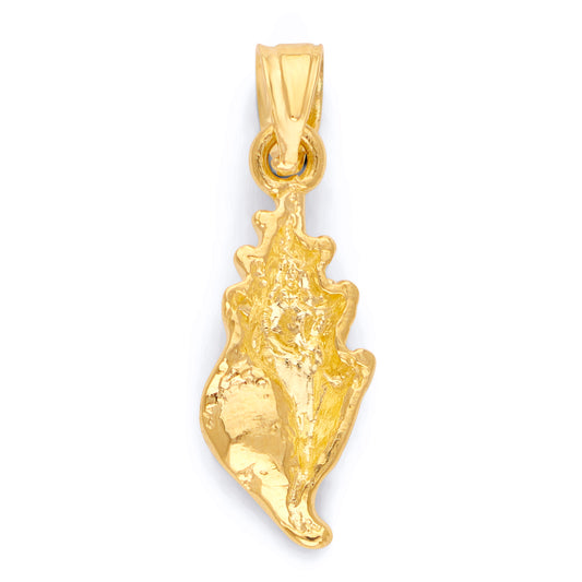 Solid Gold Seashell Pendant - 10k or 14k