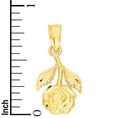 Load image into Gallery viewer, Solid Gold Hanging Rose Pendant - 10k or 14k