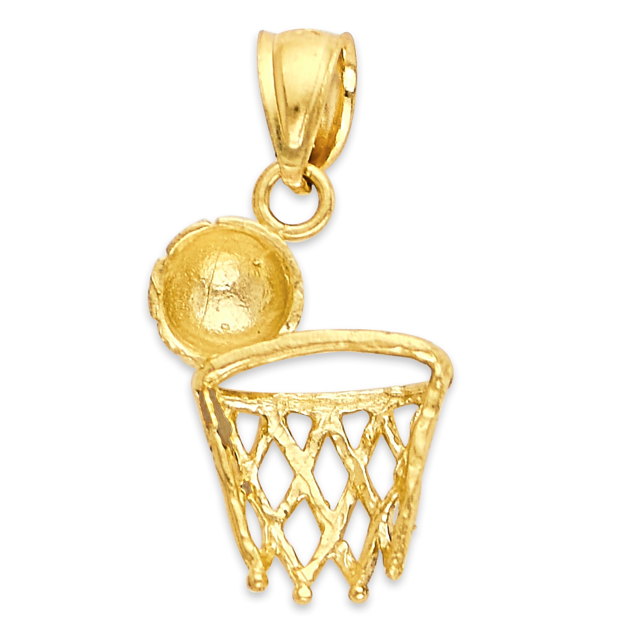 Solid Gold Basketball Pendant - 10k or 14k
