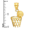 Load image into Gallery viewer, Solid Gold Basketball Pendant - 10k or 14k