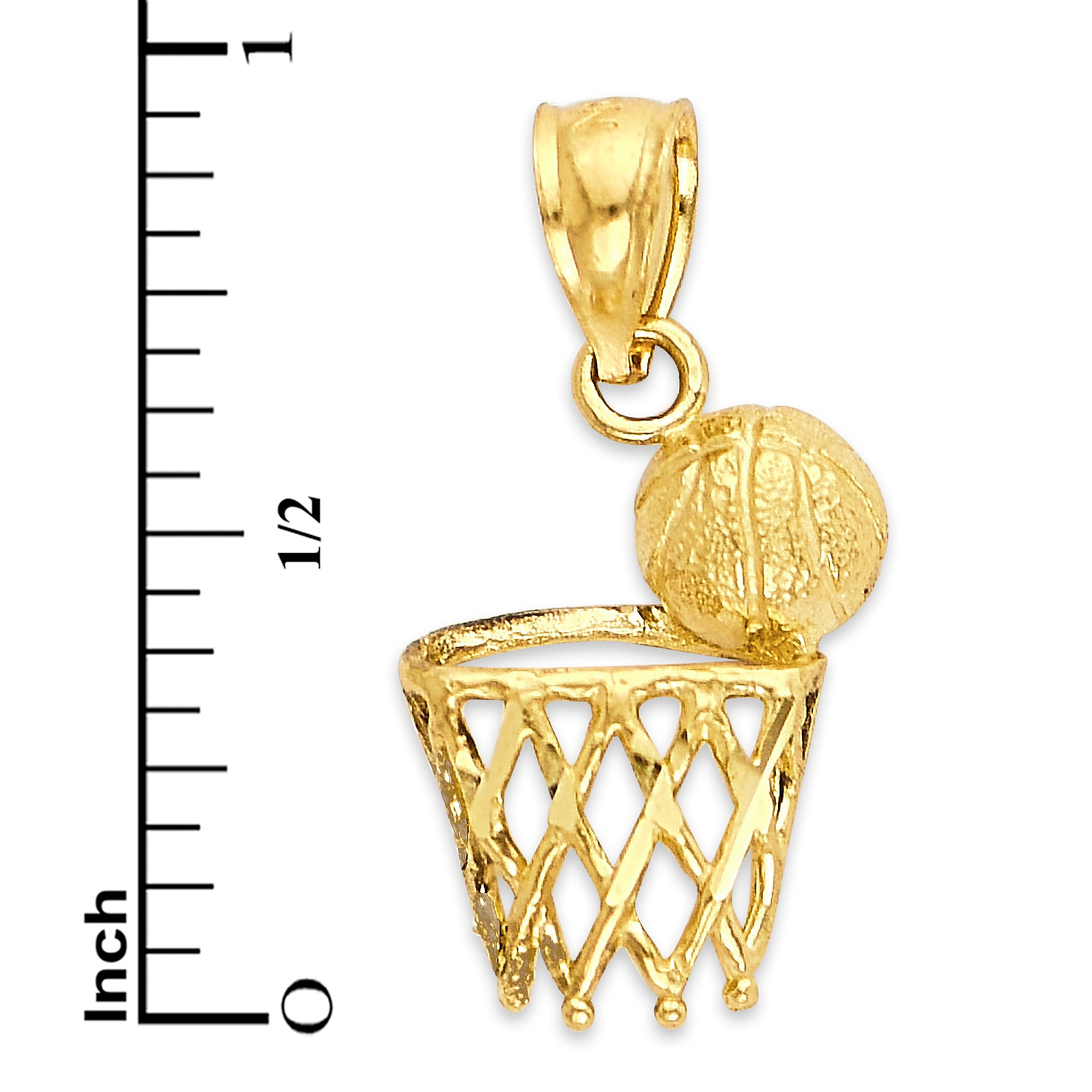 Solid Gold Basketball Pendant - 10k or 14k