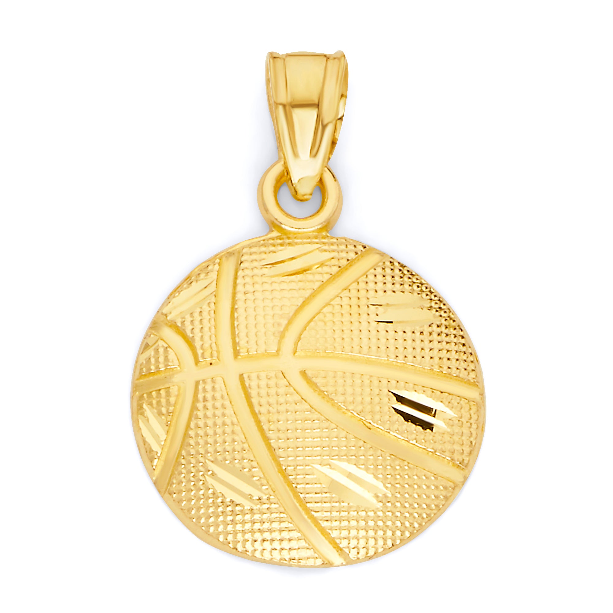 Solid Gold Basketball Pendant - 10k or 14k