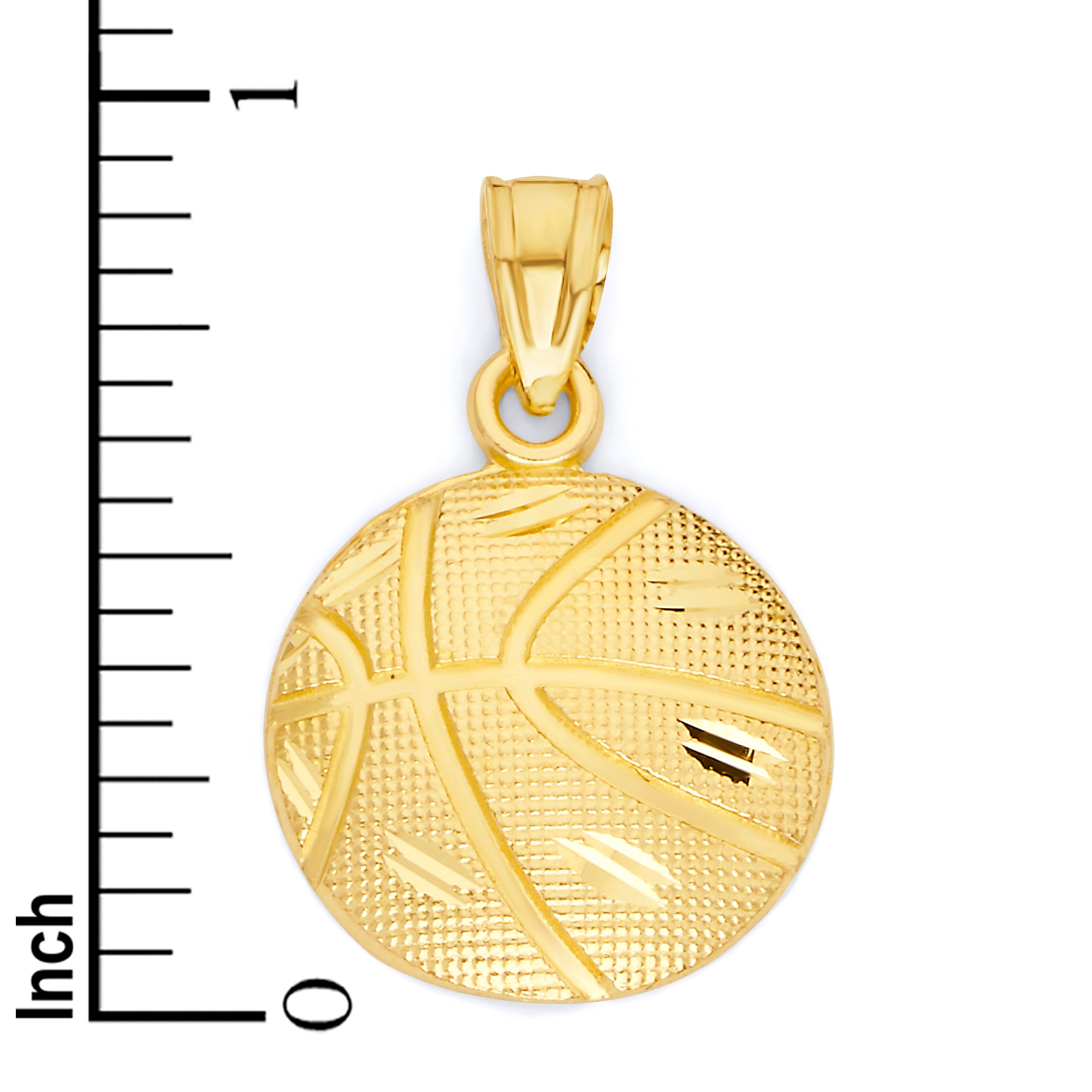 Solid Gold Basketball Pendant - 10k or 14k
