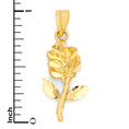 Load image into Gallery viewer, Solid Gold Hanging Rose Pendant - 10k or 14k