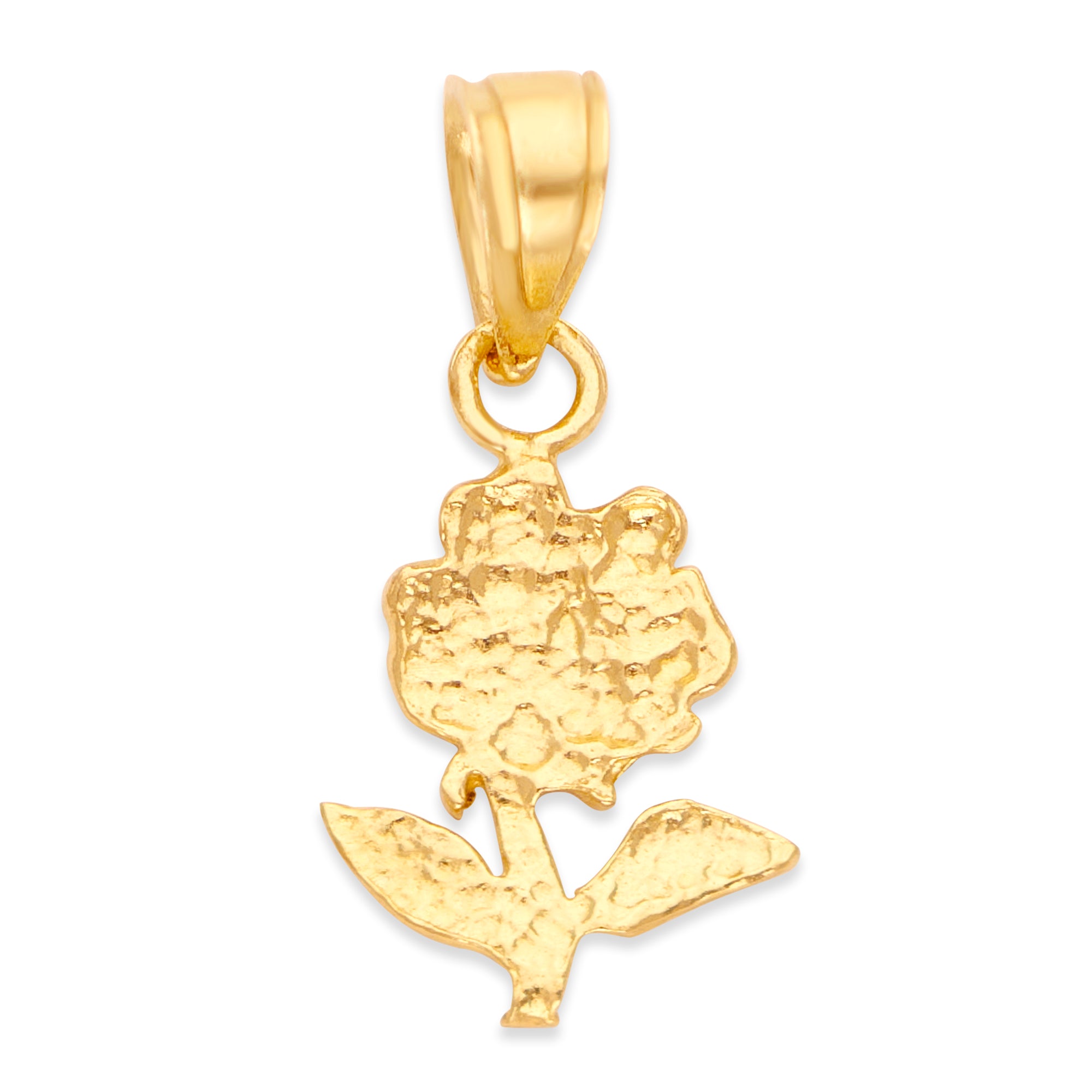 Solid Gold Rose Pendant - 10k or 14k