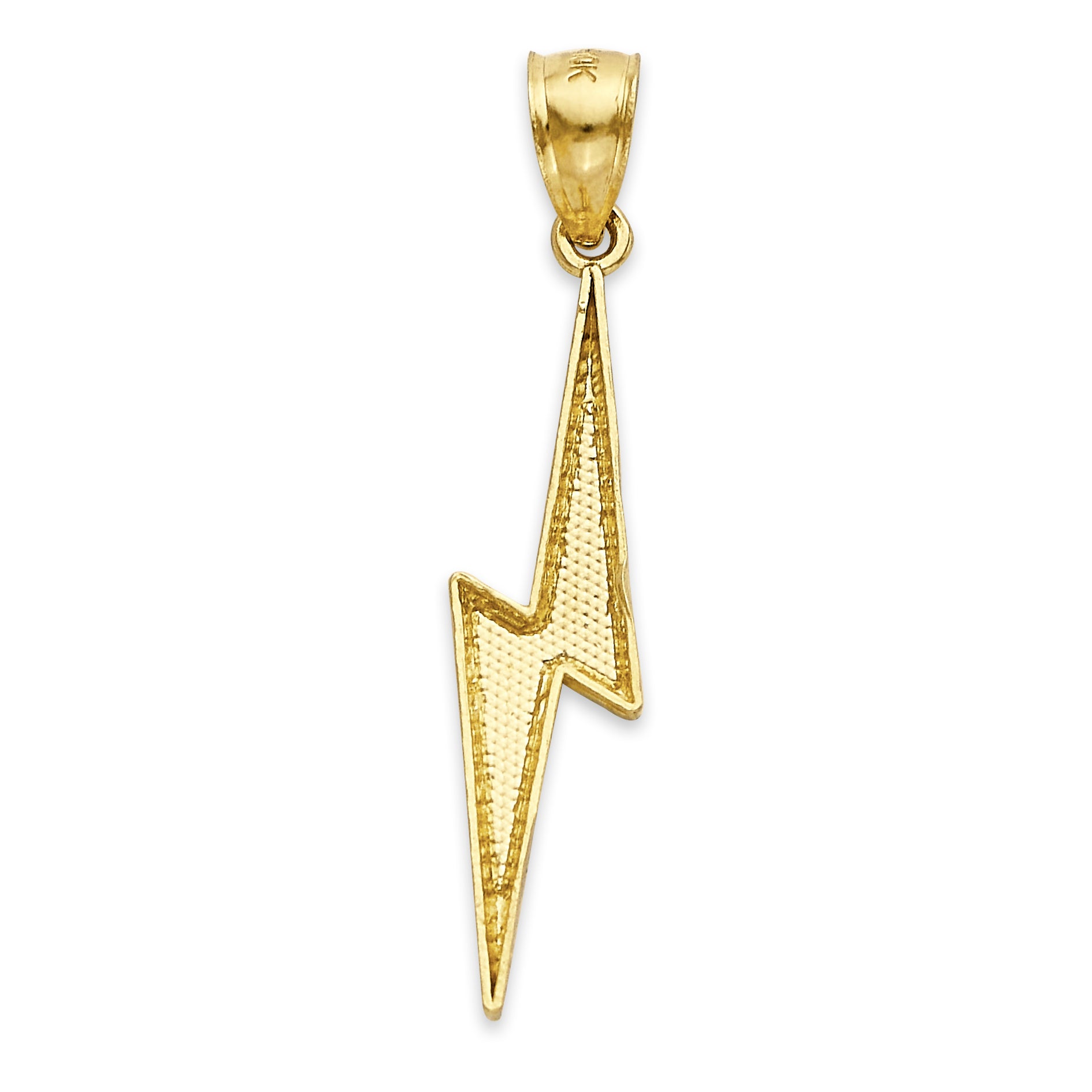 Solid Gold Lightning Bolt Pendant - 10k or 14k
