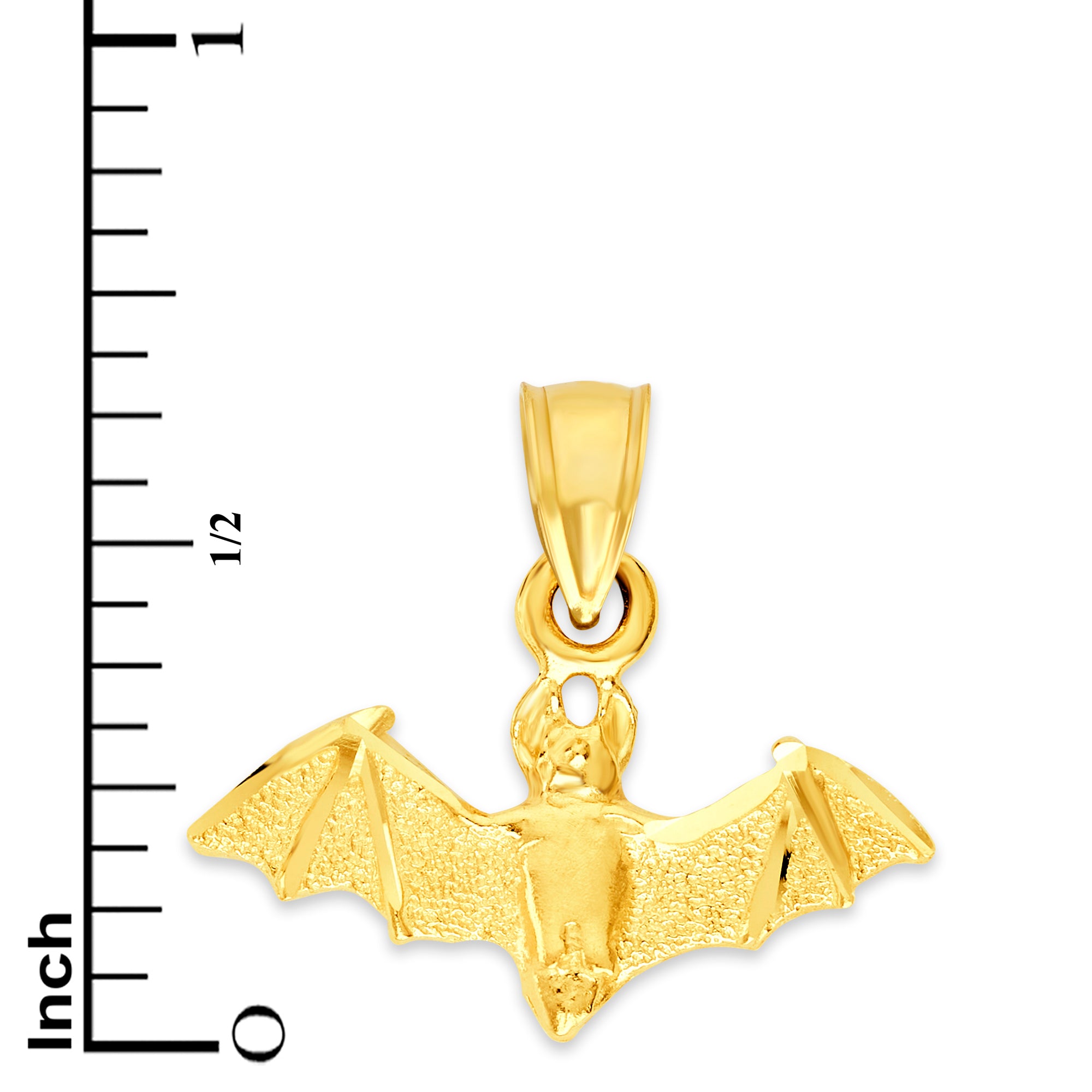 Solid Gold Bat Pendant - 10k or 14k