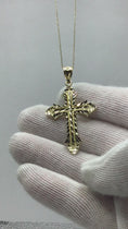 Load and play video in Gallery viewer, Solid Gold Cross Pendant - 10k or 14k