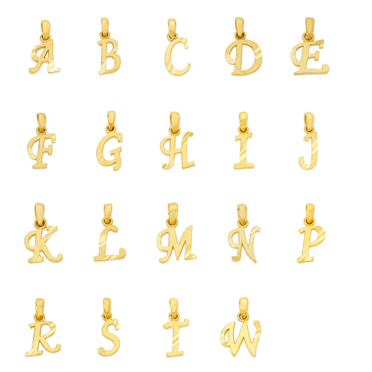 Solid Gold Initial Pendant - 10k or 14k