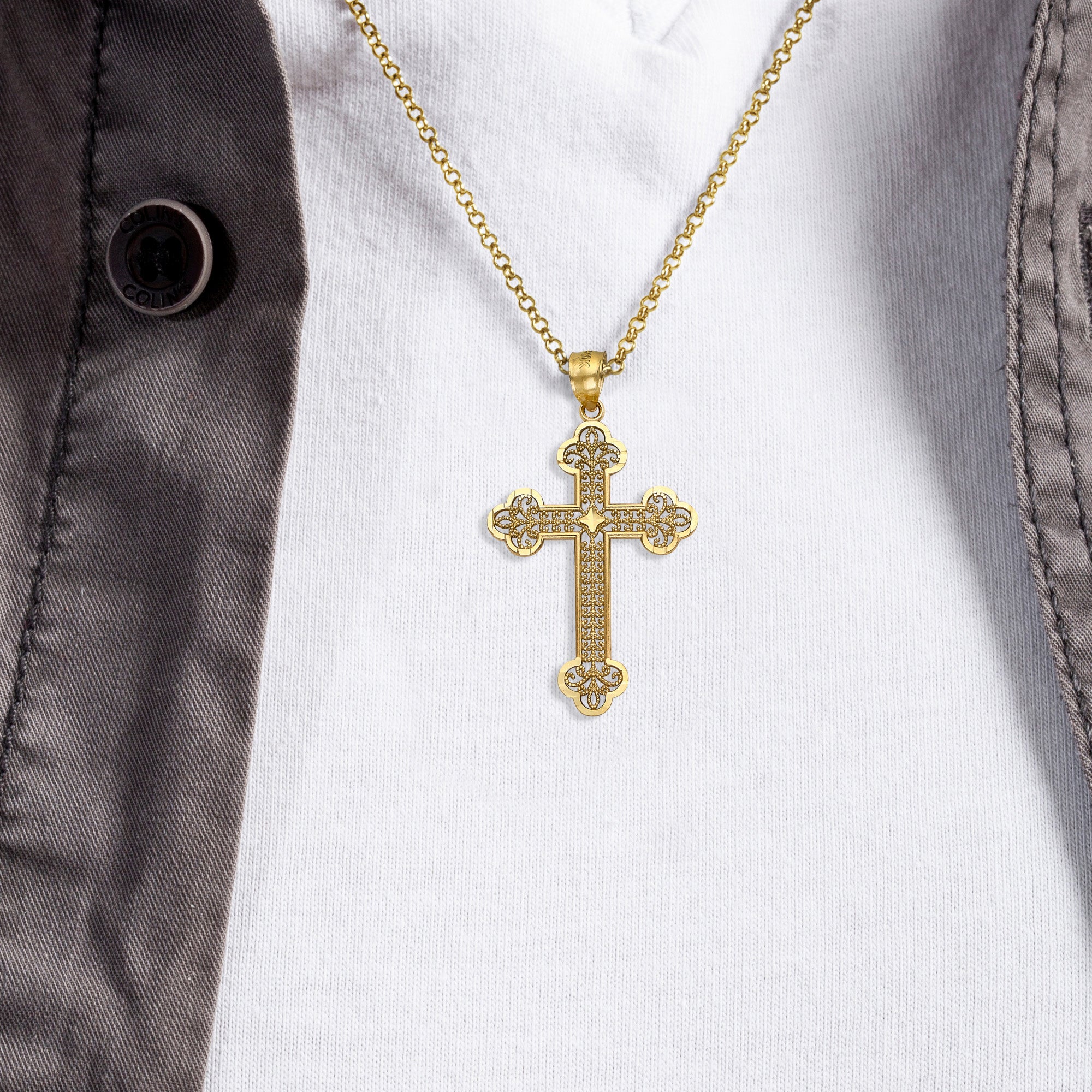 Solid Gold Crucifix Pendant - 10k or 14k