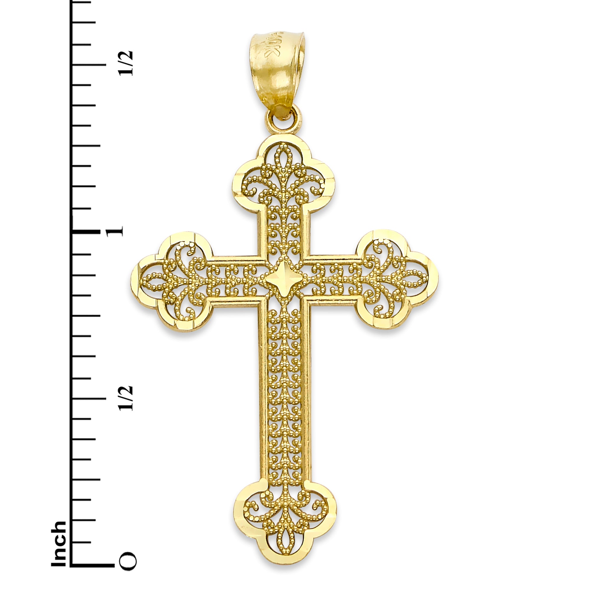 Solid Gold Crucifix Pendant - 10k or 14k