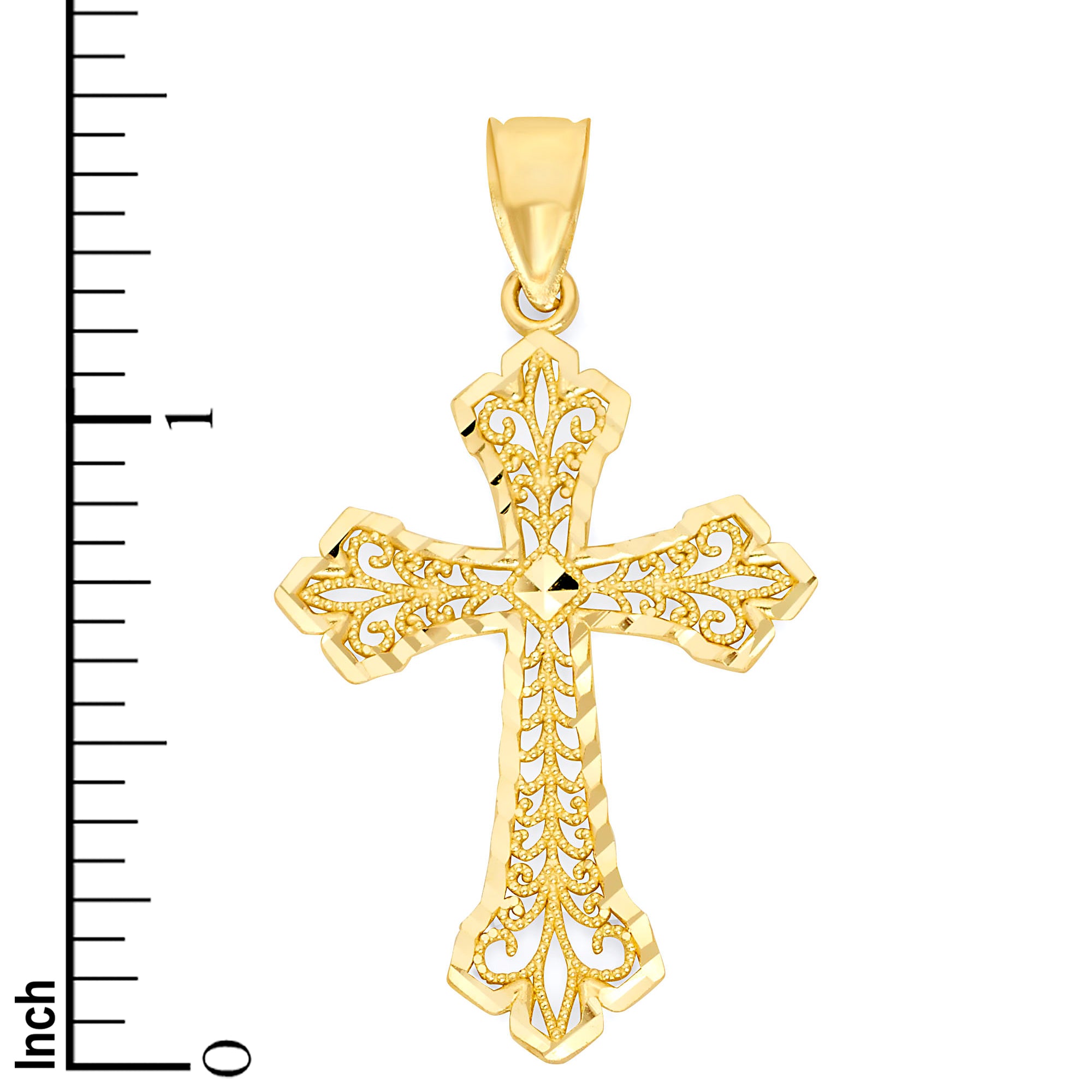 Solid Gold Cross Pendant - 10k or 14k