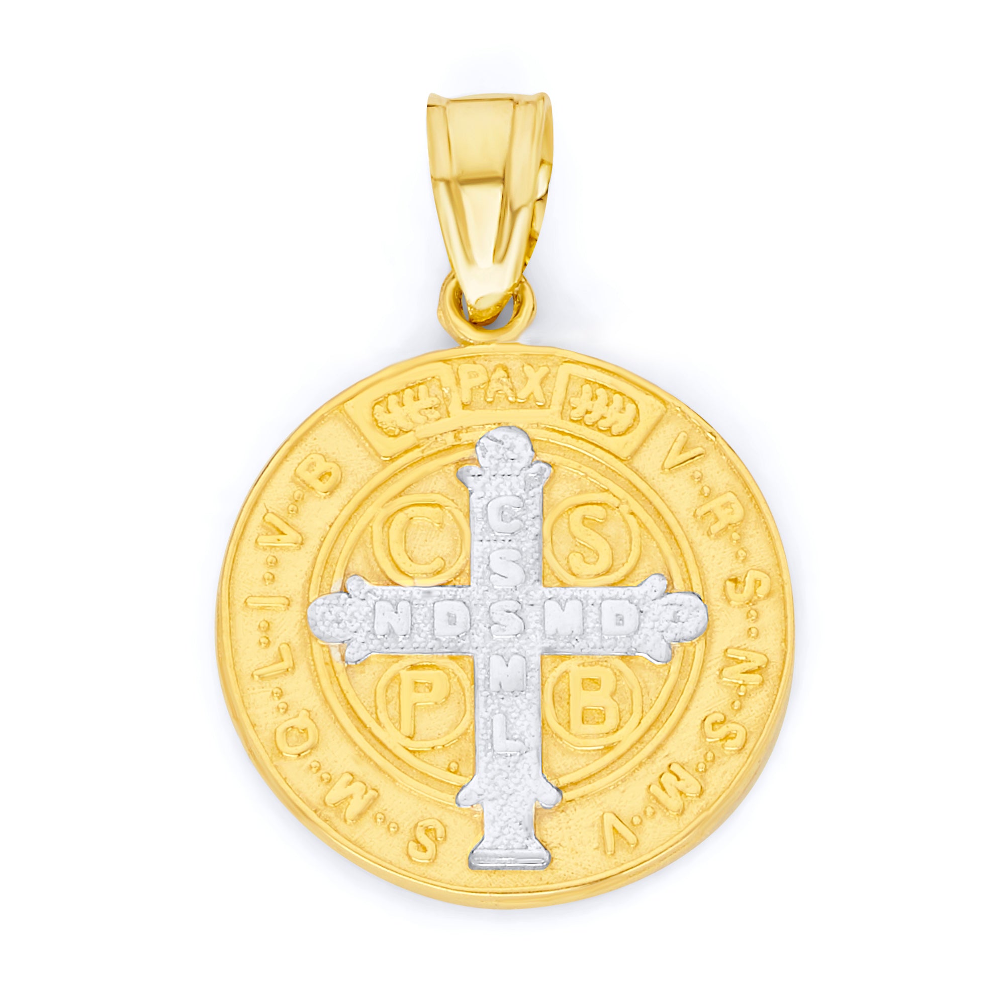 Solid 10k/14k Gold Saint Benedict Medallion Pendant