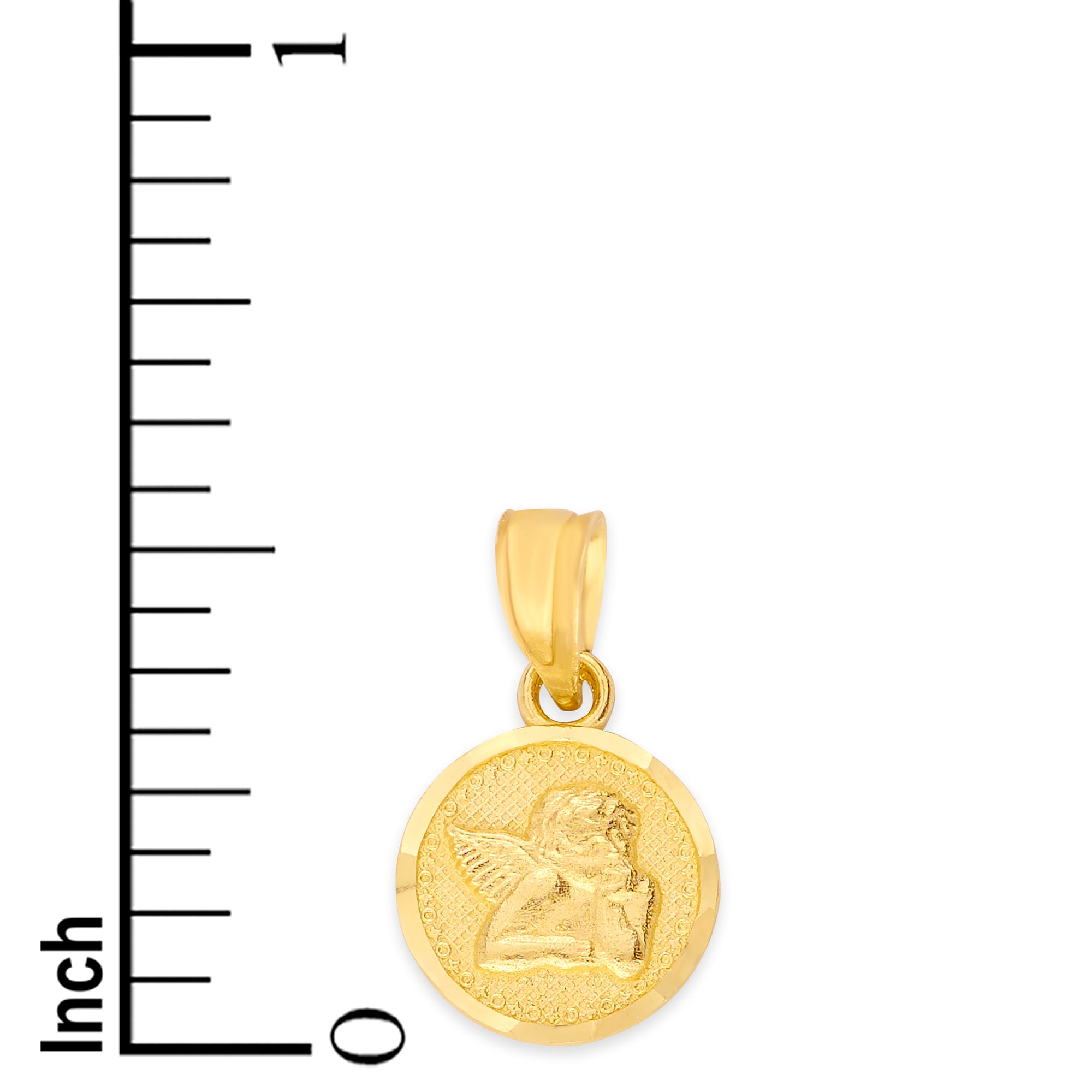 Solid 10k/14k Gold Angel Pendant