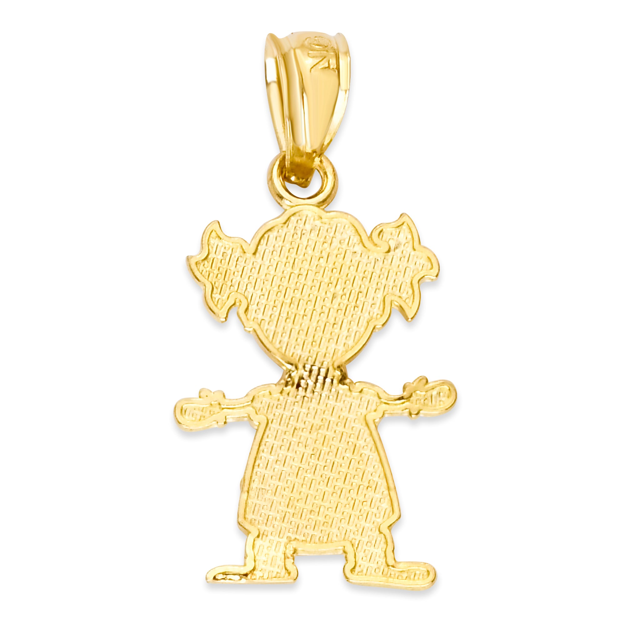 10k/14k Solid Gold "It's a Girl" Charm Pendant, Newborn Baby Gift