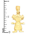 Load image into Gallery viewer, 10k/14k Solid Gold "It's a Girl" Charm Pendant, Newborn Baby Gift
