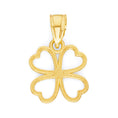 Load image into Gallery viewer, Solid Gold Four Leaf Clover Pendant - 10k or 14k
