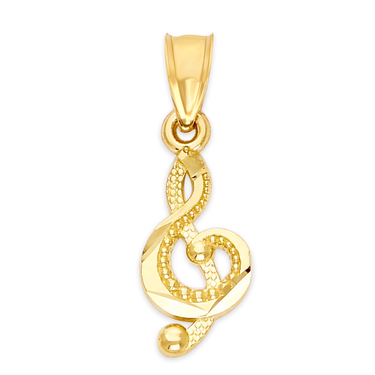 Solid Gold Music Note Pendant - 10k or 14k