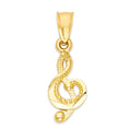 Load image into Gallery viewer, Solid Gold Music Note Pendant - 10k or 14k
