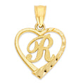 Load image into Gallery viewer, 10k/14k Solid Gold Heart Initial Pendant - Personalized Jewelry Gifts
