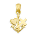 Load image into Gallery viewer, Solid Gold Hope Faith and Love Pendant - 10k or 14k
