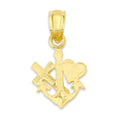 Load image into Gallery viewer, Solid Gold Hope Faith and Love Pendant - 10k or 14k
