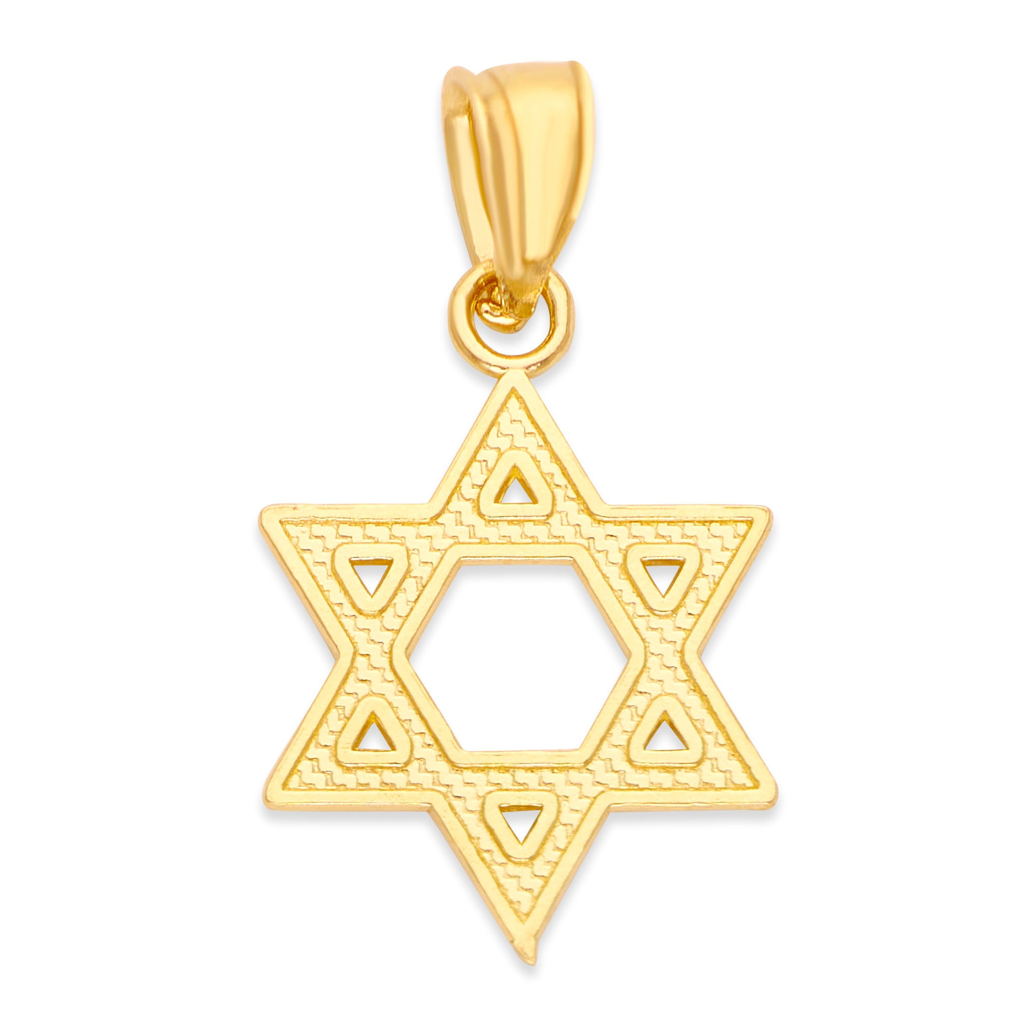 Solid 10k Gold Star of David Pendant