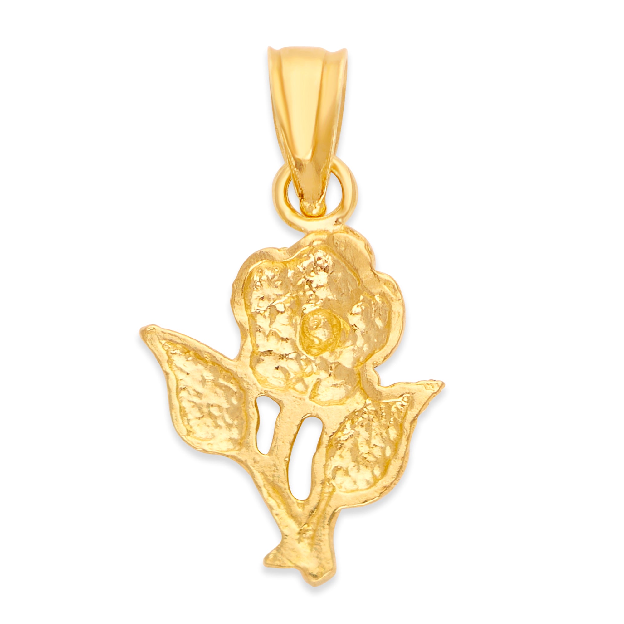 Solid Gold Rose Pendant - 10k or 14k