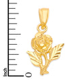 Load image into Gallery viewer, Solid Gold Rose Pendant - 10k or 14k

