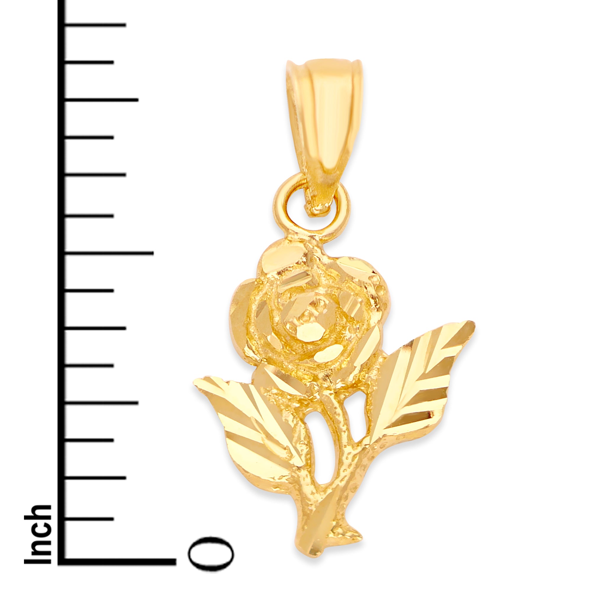 Solid Gold Rose Pendant - 10k or 14k