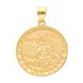 Load image into Gallery viewer, Solid Gold Saint Michael Pendant - 10k or 14k
