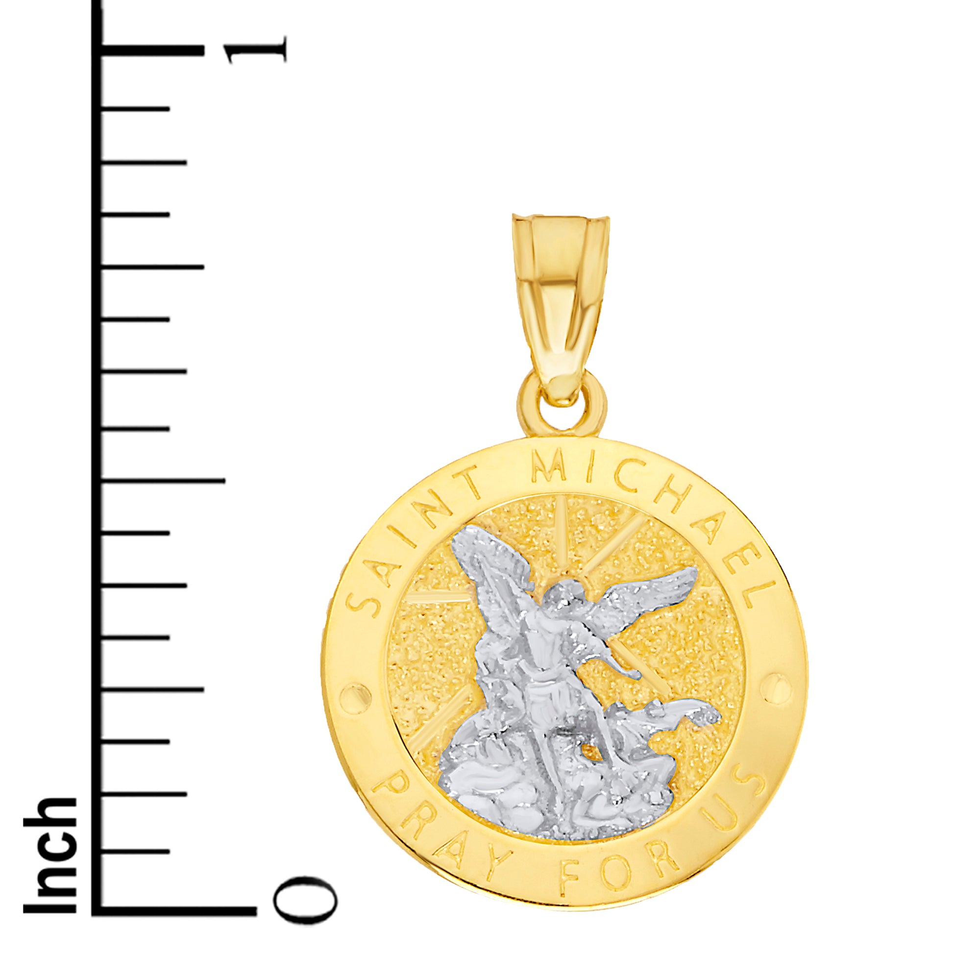 Solid Gold Saint Michael Pendant - 10k or 14k