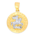 Load image into Gallery viewer, 10k/14k Solid Gold Saint George Medallion Pendant - Religious Jewelry for Protection
