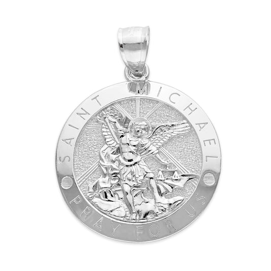 Sterling Silver Saint Michael Pendant - Religious Jewelry Gifts for Protection