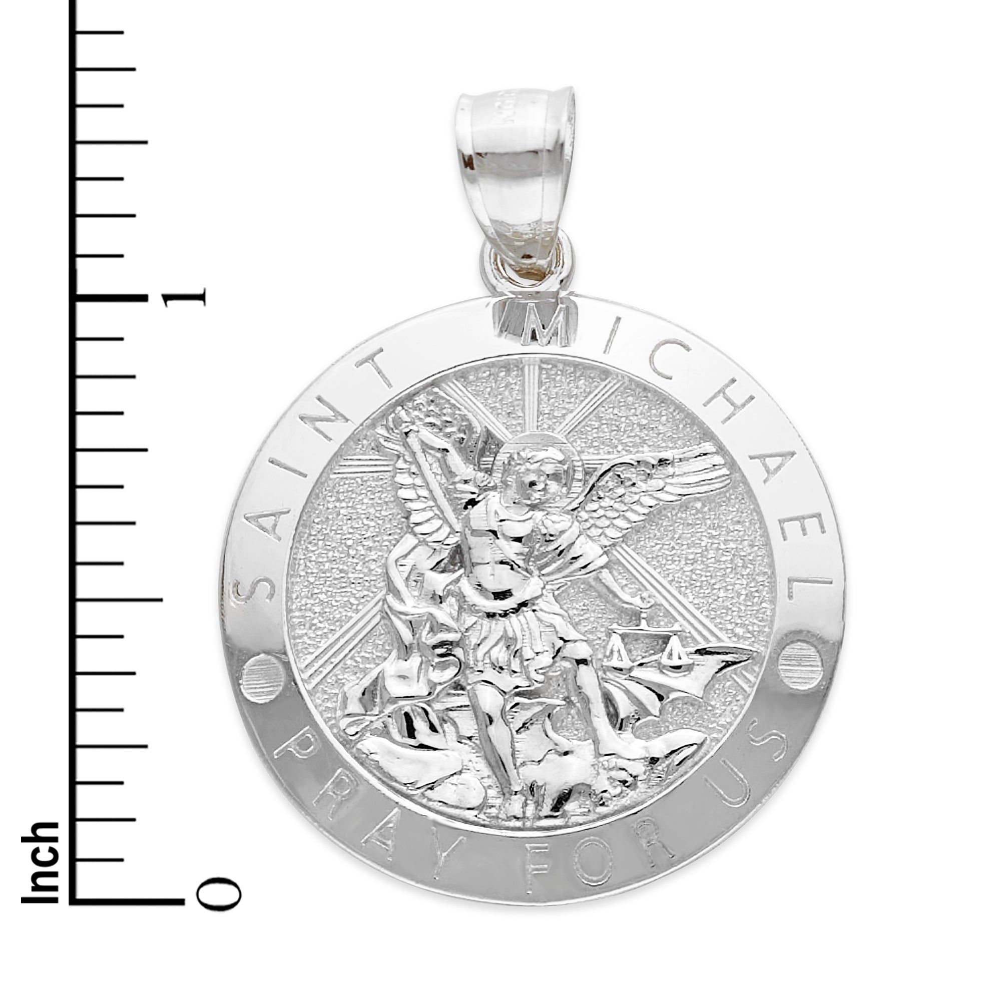 Sterling Silver Saint Michael Pendant - Religious Jewelry Gifts for Protection